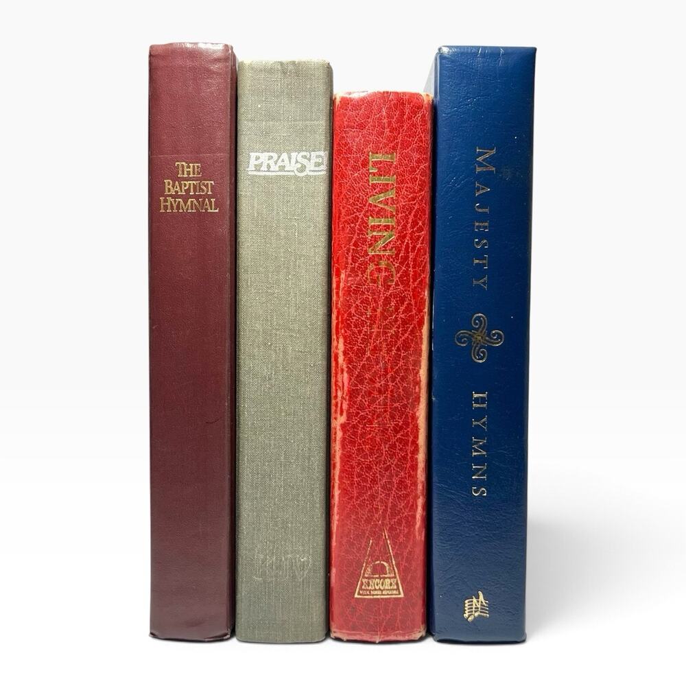 Vintage Set of 4 Hardback Christian Church Hymnal Gospel Songbooks